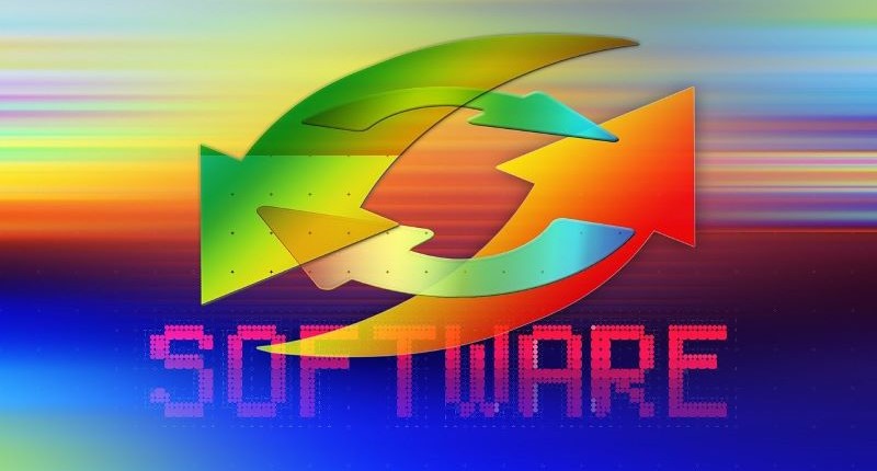 Scritta software colorata