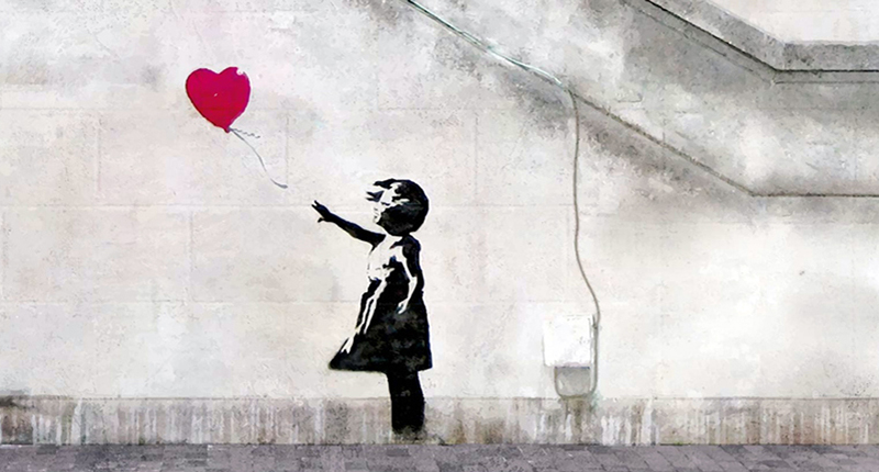 Banksy bambina con palloncino